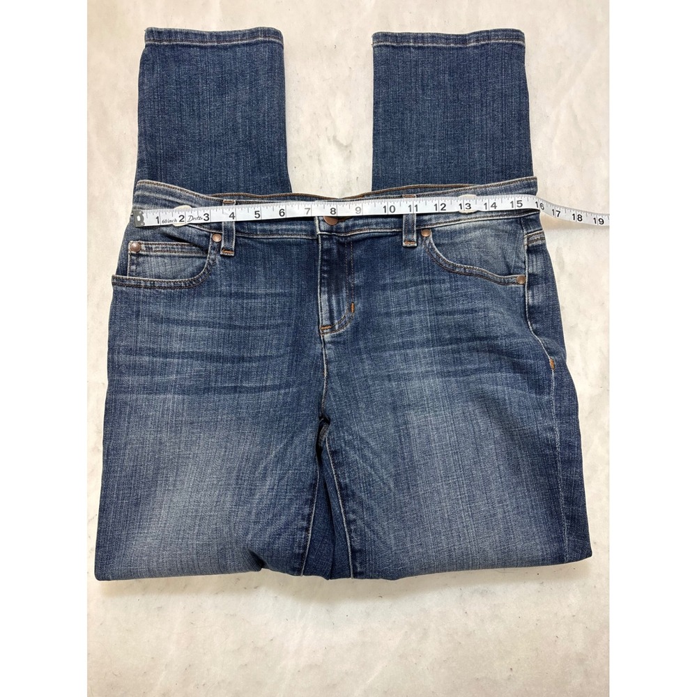 Eileen Fisher Women Size 4 Blue Wash Straight Leg Jeans Organic Cotton Blend - Picture 8 of 10